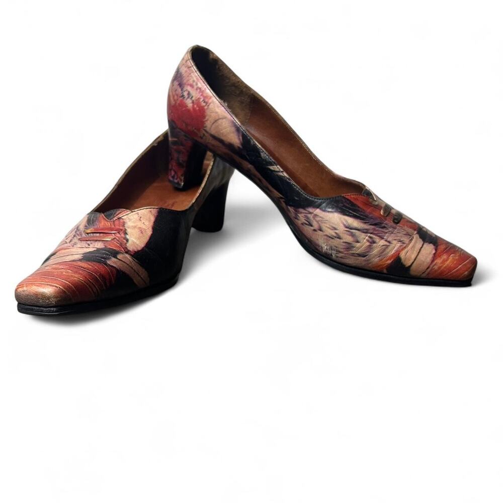 Printed leather square toe two size 0